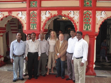 Outside the Hindu Temple