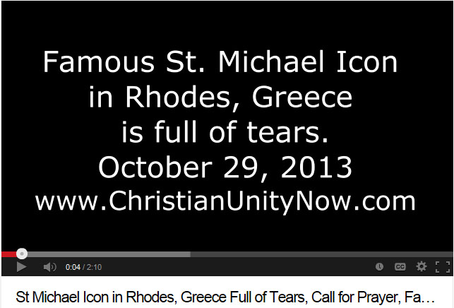 Famous St. Michael Icon in Rhodes, Greece is full of tears