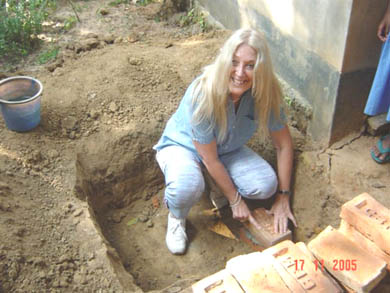 Laying the first bricks for the much-needed extension.  The construction is generously donated and managed by TLIG Dhaka