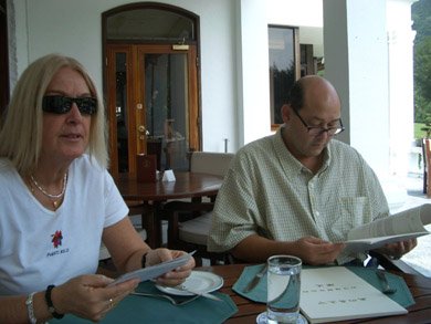  Mario and Vassula studying the CDF booklets in Chinese and discussing TLIG prayer groups