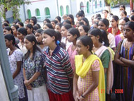 Girls listening to Vassula at Lavinia House