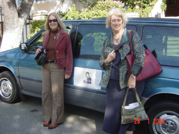 Vassula and Sharon Jimenez on their way to the studio