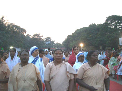 The Ursuline and Daughters of Charity nuns, and diocesan priests at the Meeting