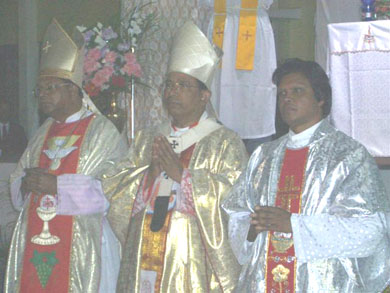 After Vassula's talk, Holy Mass was celebrated by the Cardinal and the Bishop