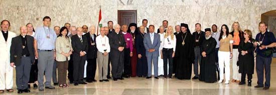 President Lahoud, center, with Vassula and group