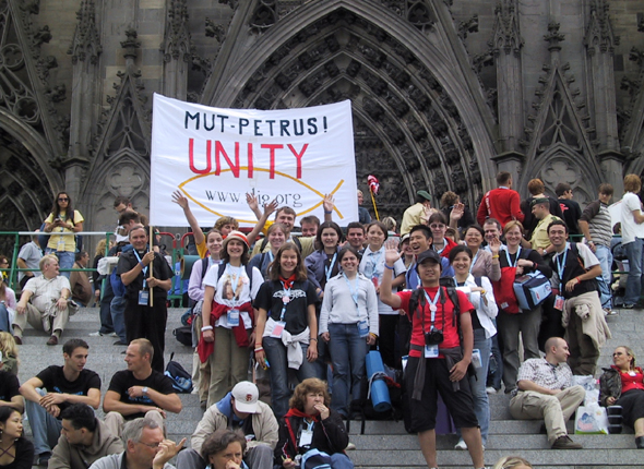 The TLIG Youth Summer Camp 2005, Cologne Germany, Holding a Banner:

                    