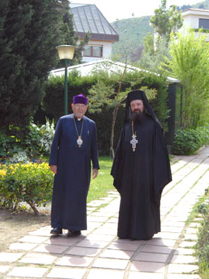 Bishop Shirvanian and Archimandrite Cretu